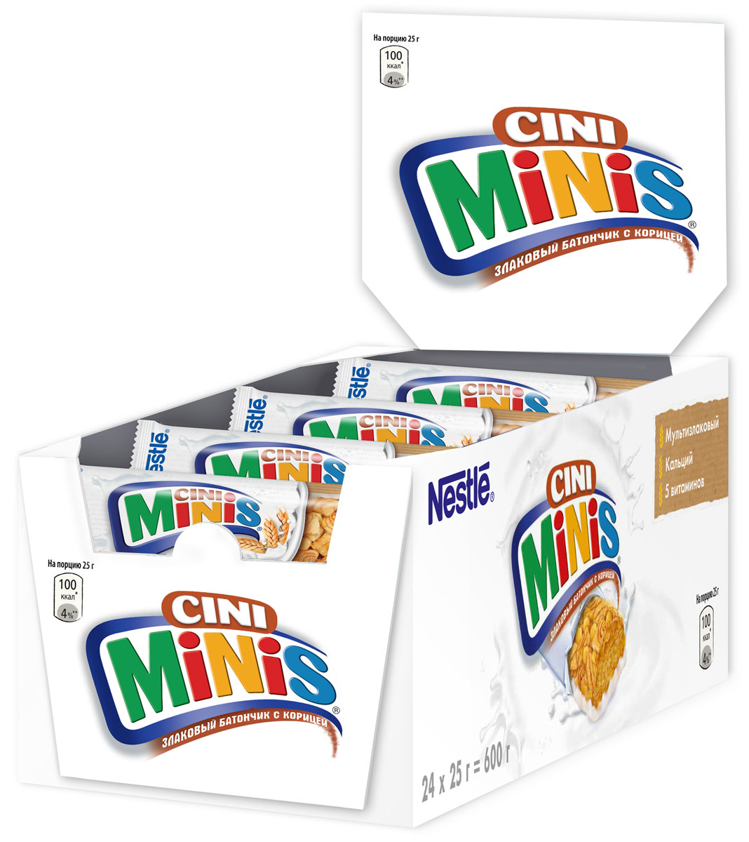 Nestle Cini Minis Злаковый батончик с корицей, 24 шт по 25 г5900020027979 Nestle Cini Minis Злаковый батончик с корицей, 24 шт по 25 г5900020027979Великолепный вкус корицы и польза цельных злаков. - Необыкновенно вкусные, с натуральной корицей - Содержат цельные злаки- Обогащены витаминами, кальцием и железом