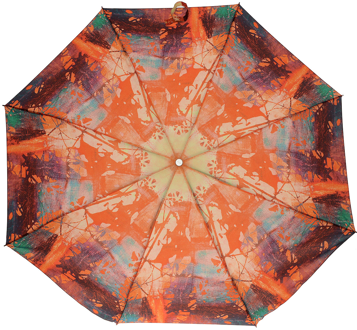 Зонт женский Zest, полуавтомат, 3 сложения, цвет: оранжевый, зеленый. 23625-2045