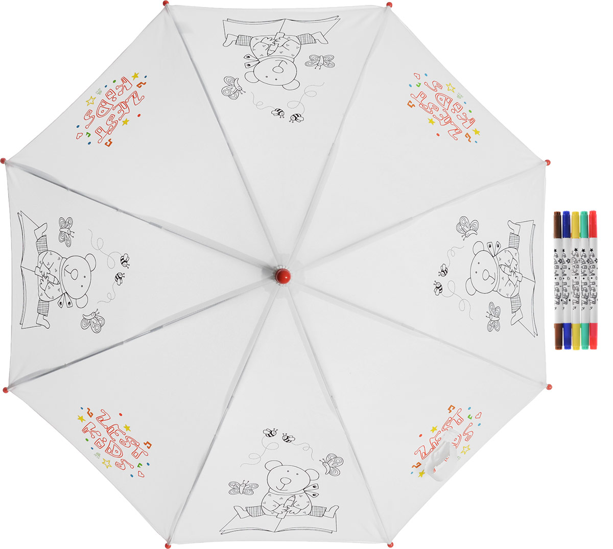Зонт-трость детский Zest механический, цвет: белый. 21581-255