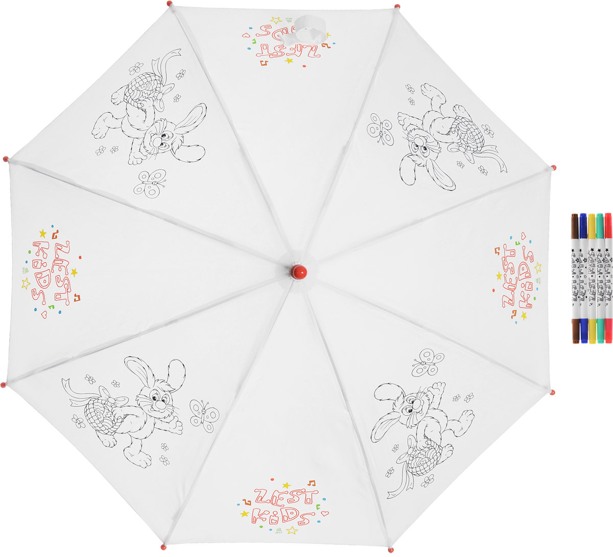 Зонт-трость детский Zest механический, цвет: белый. 21581-253