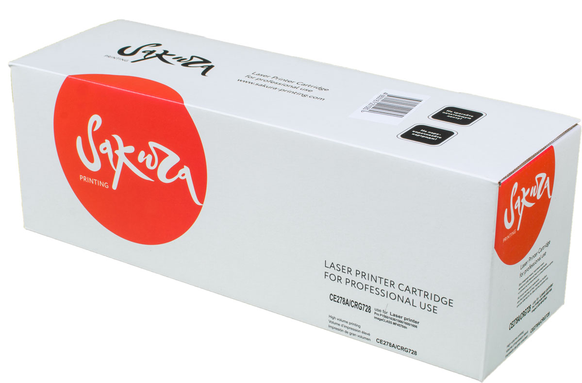Sakura CE278A/CRG728, Black тонер-картридж для HP LaserJet Pro P1560/1636/1566/1600/1606/Canon imageCLASS MF4570dn