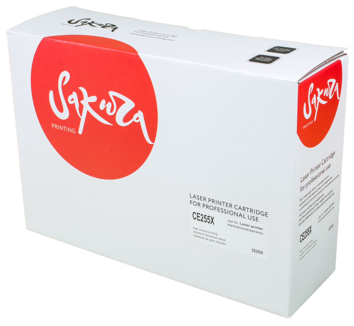 Sakura CE255X, Black тонер-картридж для HP LaserJet P3015/3015d/3015dn/3015xSACE255X Sakura CE255X, Black тонер-картридж для HP LaserJet P3015/3015d/3015dn/3015xSACE255XТонер-картридж Sakura CE255X для лазерных принтеров HP LaserJet P3015/3015d/3015dn/3015x является альтернативным решением для замены оригинальных картриджей. Он печатает с тем же качеством и имеет тот же ресурс, что и оригинальный картридж. В картриджах компании Sakura используется химический синтезированный тонер, который в отличие от дешевого тонера из перемолотого полимера, не царапает, а смазывает печатающий вал, что приводит к возможности многократных перезаправок картриджей. Такой подход гарантирует долгий срок службы принтера, превосходное качество и стабильность печати.Тонер-картриджи Sakura производятся при строгом соответствии стандартам ISO 9001 и ISO 14001, что подтверждено международными сертификатами.
