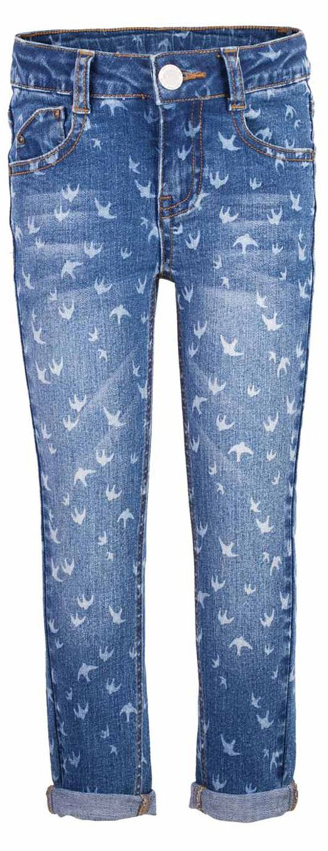 Джинсы для девочки Button Blue Main, цвет: голубой. 117BBGC6305D207. Размер 134, 9 лет117BBGC6305D207 Джинсы для девочки Button Blue Main, цвет: голубой. 117BBGC6305D207. Размер 134, 9 лет117BBGC6305D207Классные джинсы с рисунком — гарантия модного современного образа. Хороший крой,удобная посадка на фигуре подарят девочке комфорт и свободу движений. Если вы хотите купить ребенку недорогие джинсы облегающего силуэта, модель от Button Blue - прекрасный выбор!