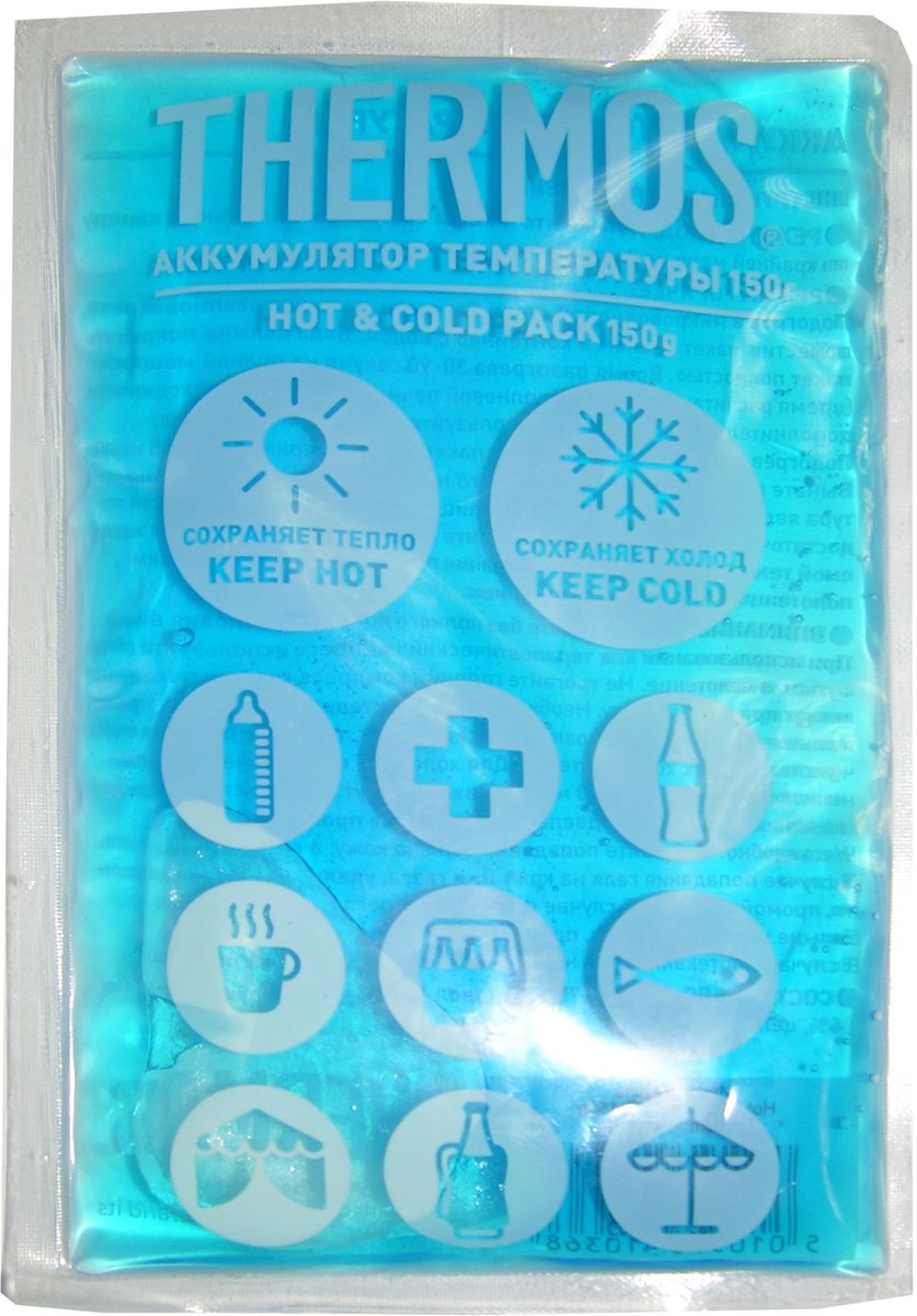 Аккумулятор температуры Thermos Gel Pack, цвет: синий, 150 г410368 Аккумулятор температуры Thermos Gel Pack, цвет: синий, 150 г410368Аккумулятор температуры Thermos очень универсальный в применении. Он используется для поддержания как низкой, так и высокой температуры. Замораживается, разогревается и всегда остается мягким.Вес: 150 гр.