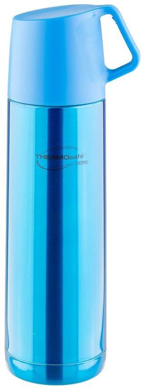 Термос Thermocafe By Thermos, цвет: голубой, 0,5 л. JF-50271457 Термос Thermocafe By Thermos, цвет: голубой, 0,5 л. JF-50271457Термос JF-50 выполнен из нержавеющей стали, представлен в яркой расцветке.В пробке использован новый механизм открытия/закрытия. Имеется очень удобная пластиковая крышка-чашка с ручкой.Объем: 500 мл.