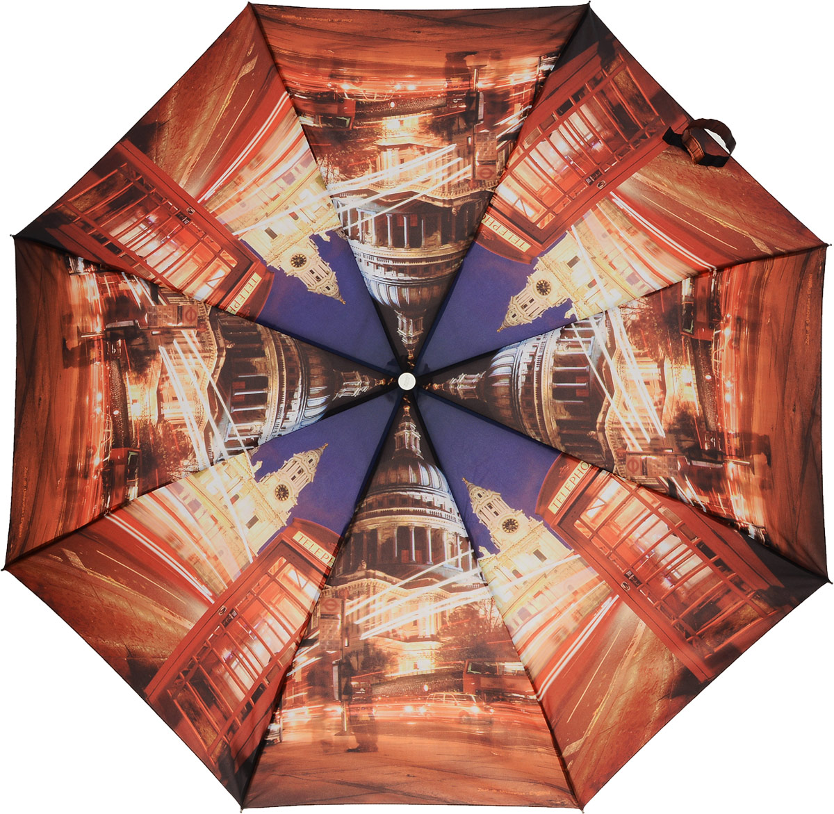 Зонт женский Zest, полуавтомат, 3 сложения, цвет: синий, темно-коричневый. 23625-2043