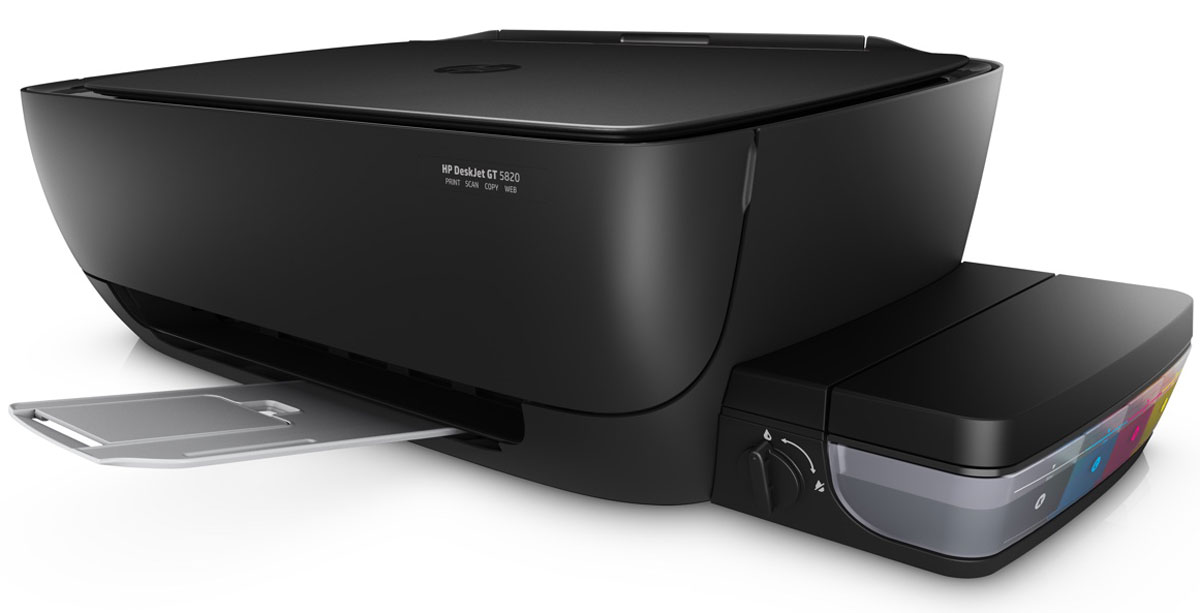 HP Deskjet GT 5820 МФУX3B09A HP Deskjet GT 5820 МФУX3B09AМФУ HP Deskjet GT 5820 с системой непрерывной подачи чернил обеспечивает высокое качество печати при чрезвычайно выгодной стоимости отпечатка. Оцените четкость текста и реалистичность изображений, а также легендарную надежность HP.Невероятно выгодная стоимость отпечаткаВыполняйте печать больших объемов с чрезвычайно выгодной стоимостью отпечатка благодаря системе непрерывной подачи чернил. Печатайте тысячи страниц и заправляйте чернила, когда посчитаете нужным. Устройство обеспечивает печать до 8000 цветных и до 5000 черно-белых страниц при использовании емкостей с чернилами HP.Оптимизируйте рабочий процесс: с легкостью отслеживайте и пополняйте запас чернил благодаря резервуарной системе.Конструкция резервуаров с чернилами позволяет легко отслеживать уровень чернил и заправлять принтер в любой момент. Простое в настройке многофункциональное устройство. Прилагаемые емкости с оригинальными чернилами HP позволяют сразу приступить к работе.Создавайте брошюры без полей, листовки, фотографии и другие документы в высоком качестве. Используйте бумагу ColorLok, чтобы получить отпечатки высокой четкости, сделать их более контрастными и избежать смазывания изображения.Оригинальные чернила HP помогают создавать долговечные цветные фотографии, устойчивые к смазыванию и воздействию влаги и не выцветающие на протяжении десятилетий.С легкостью выполняйте печать практически с любого смартфона или планшета. Быстрое подключение и печать благодаря простой настройке смартфона, планшета или ПК. Подключите смартфон или планшет напрямую к принтеру и выполняйте печать без подключения к сети. Бесплатное приложение HP All-in-One Printer Remote позволяет управлять печатью и выполнять сканирование с помощью мобильных устройств.
