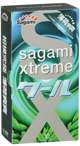 Sagami Xtreme Mint 10шт. Презервативы со вкусом мяты, латекс 0,04 мм