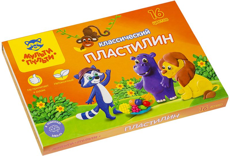 Мульти-Пульти Пластилин Приключения Енота 16 цветовКП_10210 Мульти-Пульти Пластилин Приключения Енота 16 цветовКП_10210Набор пластилина торговой марки Мульти-Пульти Приключения Енота является отличным материалом для детского творчества. Комплект состоит из шестнадцати брусочков разноцветной массы, которая отлично смешивается и образует новые оттенки. Она очень пластична, не прилипает к рукам и не оставляет следов на одежде. Масса не содержит опасных для здоровья малышей синтетических добавок. Брусочки упакованы в яркую картонную коробку, украшенную изображением енота-путешественника и его африканских друзей. Пластилин из коллекции Приключения Енота придется по душе всем малышам, любящим создавать поделки.