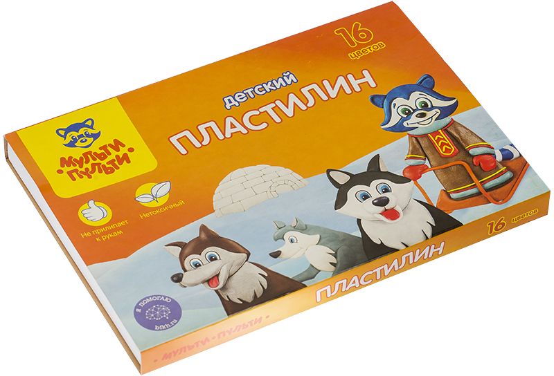 Мульти-Пульти Пластилин Енот на Аляске 16 цветовДП_10236 Мульти-Пульти Пластилин Енот на Аляске 16 цветовДП_10236Пластилин торговой марки Мульти-Пульти Енот на Аляске станет отличным приобретением для детского творчества. С помощью шестнадцати разноцветных брусочков ребенок сможет попробовать свои силы в создании красивых скульптур-поделок. Материал для лепки очень пластичен, хорошо смешивается и отлично держит форму. Пластилин не имеет запаха и не оставляет следов на руках и одежде. Он не содержит опасных для здоровья малышей синтетических добавок. Брусочки упакованы в яркую картонную коробку, украшенную изображением енота-путешественника и его ездовых собак. Пластилин из серии Енот на Аляске вдохновит кроху на создание новых шедевров.