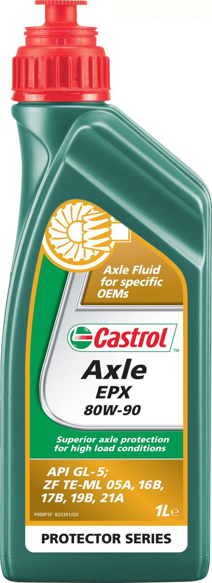Масло трансмиссионное Castrol Axle, для мостов, EPX 80W-90,1 л154CB7 Масло трансмиссионное Castrol Axle, для мостов, EPX 80W-90,1 л154CB7Castrol Axle EPX 80W-90 - всесезонное трансмиссионное масло для мостов, которое может использоваться в дифференциалах, главных передачах и других узлах легковых автомобилей и коммерческой техники, где требуется применение смазочных материалов спецификации API GL-5. Одобрено ZF для использования в ряде агрегатов коммерческих транспортных средств, включая мосты внедорожной и сельскохозяйственной техники. Преимущества. - Высокая несущая способность обеспечивает защиту зубчатых передач, работающих при высоких нагрузках, от повреждения, продлевая срок службы их деталей. - Высокая прочность плёнки гарантирует надёжную защиту от износа и ударных нагрузок. - Хорошие термическая стабильность и стойкость к окислению предотвращают образование отложений и загущение масла, продлевая срок службы деталей и смазочного материала. Спецификации. API GL-5. ZF TE-ML 05A, 12E, 16B, 17B, 19B, 21A.Товар сертифицирован.