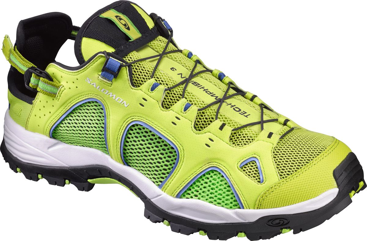 Кроссовки мужские Salomon Techamphibian 3, цвет: желтый. L39346100. Размер 8,5 (41)L39346100 Кроссовки мужские Salomon Techamphibian 3, цвет: желтый. L39346100. Размер 8,5 (41)L39346100Летние кроссовки Techamphibian 3 из искусственных материалов от Salomon. Верх модели выполнен из гладкой искусственной кожи и плотного сетчатого материала, внутренняя часть отделана текстилем. Новое поколение ставших классическими амфибийных сандалий получило более мягкую подкладку, язычок усовершенствованной конструкции и еще более техничное оснащение.Дышащий сетчатый текстиль. Не пропускающий грязь сетчатый текстиль. Быстросохнущий дышащий сетчатый текстиль. Система шнуровки Breakaway. Регулируемый ремешок задника. Запатентованный трансформируемый задник. Система быстрой шнуровки Quicklace. Петля на заднике. Внутренняя система Sensifit. EVA (этил-винил-ацетат), формовка. Кармашек для шнурков на язычке. Артикулированные манжеты.