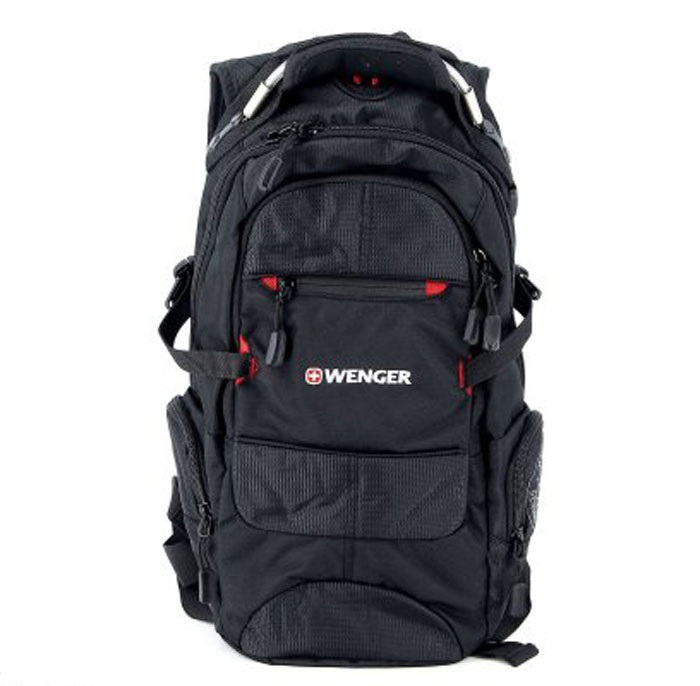 Рюкзак Wenger Narrow Hiking Pack, цвет: черный, красный, 46 х 23 х 14 см, 19 л13022215 Рюкзак Wenger Narrow Hiking Pack, цвет: черный, красный, 46 х 23 х 14 см, 19 л13022215Рюкзак Wenger Narrow Hiking Pack - это самодостаточный, многофункциональный и надежный спутник своего владельца, как и знаменитый швейцарский нож! Благодаря многофункциональности рюкзака, вы можете легко организовать свои вещи, отправив ключи, мобильный телефон и еще тысячу мелочей в специальный карман-органайзер. После этого останется еще много места для других необходимых вещей. Рюкзаки и сумки Wenger - это прежде всего современные материалы и фурнитура от надежных поставщиков и швейцарский контроль качества, благодаря которому репутация компании была и остается столь высокой. Продуманная конструкция и современные технологии проявляются главным образом в потрясающей надежности рюкзаков и сумок Wenger. А ведь надежность - самое важное качество и в амуниции, и в людях! Особенности рюкзака:Внешние карманы: многочисленные внешние карманы обеспечивают легкий доступ к наиболее часто используемым предметам. Плечевые ремни: эргономичные плечевые ремни анатомической формы с регулируемыми поясным и грудным ремнями. Карман для мелких предметов: внутренний карман-органайзер включает съемную ключницу и раздельные кармашки для ручек, карандашей, мобильного телефона и CD дисков. Ручка для переноски: удобная ручка сочетает в себе высокую прочность авиационного троса и мягкость каучука. Шнурки на застежках-молниях: шнурки на застежках-молниях позволяют быстро и легко открывать карманы рюкзака даже в перчатках. Отверстия для провода наушников: внутренний карман с отверстием для ввода наушников обеспечит сохранность CD или МР3 плеера.