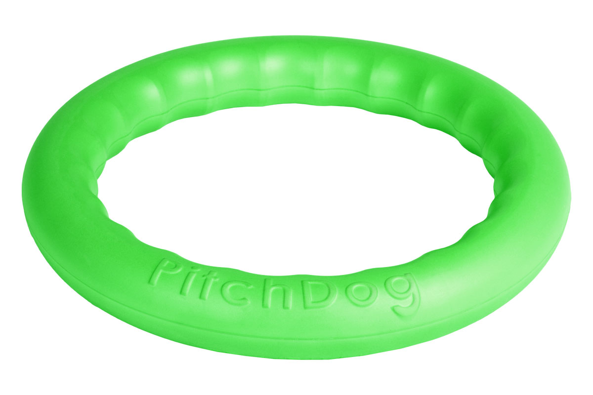 Кольцо игровое для аппортировки PitchDog, цвет: зеленый, диаметр 28 см62385 Кольцо игровое для аппортировки PitchDog, цвет: зеленый, диаметр 28 см62385Инновационная игрушка для собак всех пород и возрастов, предназначенная как для повседневной игры, так и для использования в качестве идеального апортировочного снаряда для занятий Pitch & Go (питч энд гоу). Изготовлена из особого легкого и безопасного материала, который очень нравится собакам и позволяет играть с PitchDog (ПитчДог) как на суше, так и в воде.Диаметр 28 см.