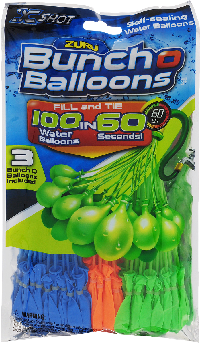 Zuru Водяное оружие Bunch O Balloons цвет синий оранжевый зеленый