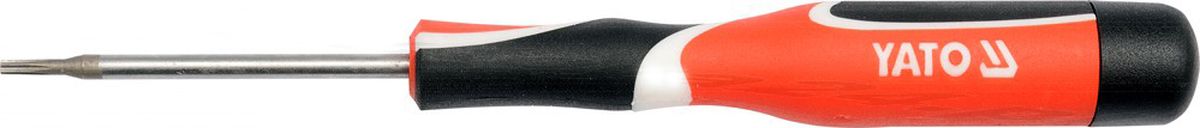 Отвертка Yato Torx, для точных работ, T9 х 50 ммYT-25856 Отвертка Yato Torx, для точных работ, T9 х 50 ммYT-25856Отвертка Yato Torx предназначена для точных работ с резьбовыми соединениями. Простота и удобство отвертки сочетается с высоким качеством и прочностью стержня. Она превосходно справляется с любыми нагрузками, прекрасно подойдет как для профессионального использования, так и для решения бытовых задач. Наконечник отвертки намагничен, чтобы облегчить работу с мелкими деталями. Эргономичная ручка не только удобно лежит в руке, но еще и обеспечивает высокий крутящий момент.Размер отвертки: Т9 х 50 мм.