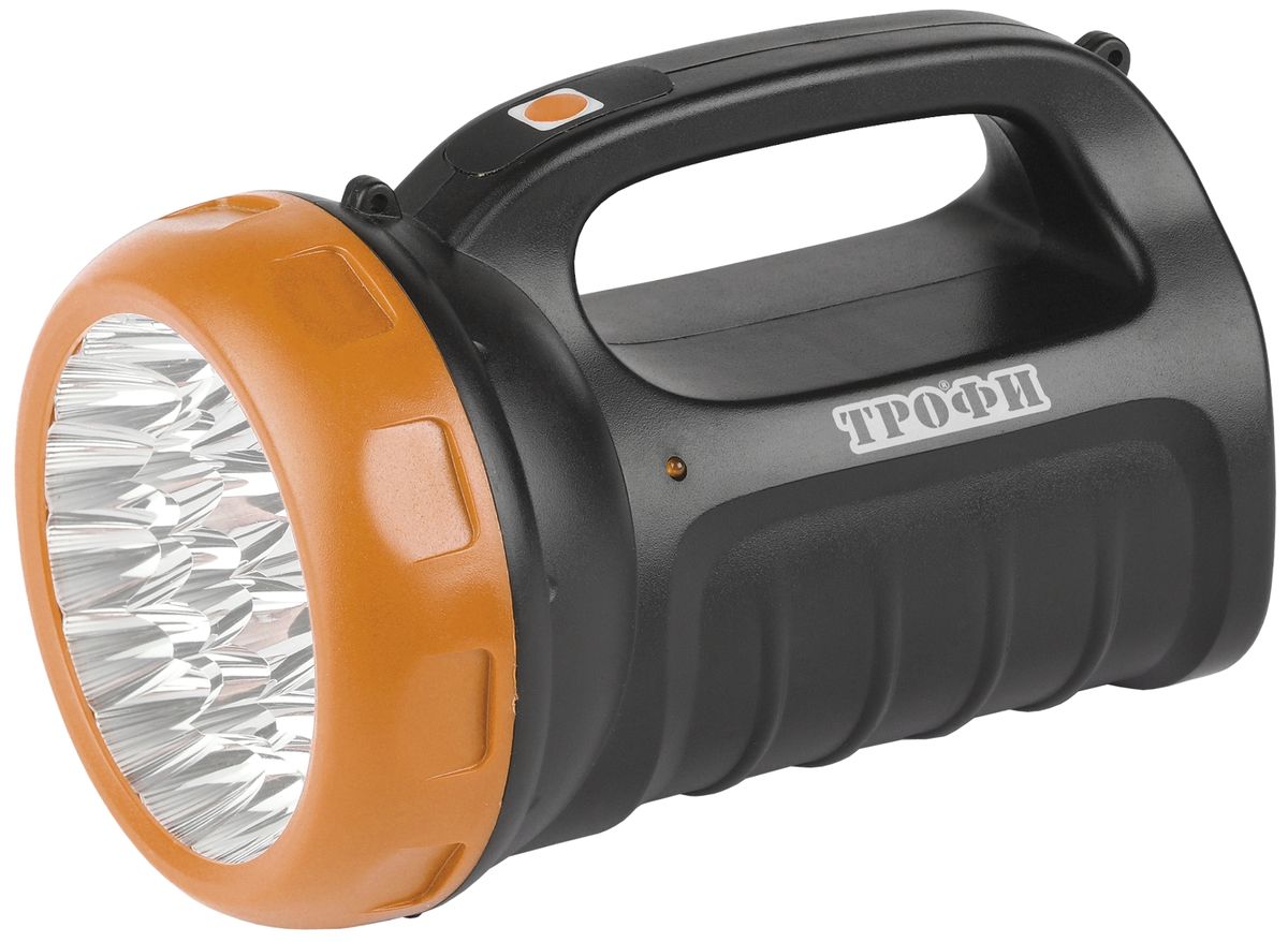 Фонарь ручной Трофи, 23 x LED, аккумулятор 4V 2,4Ah, ЗУ 220VTSP23 Фонарь ручной Трофи, 23 x LED, аккумулятор 4V 2,4Ah, ЗУ 220VTSP23Аккумуляторный светодиодный фонарь Трофи: 23 белых LED (3 режима работы - 50%, 100%, мигание)Аккумулятор 4V 2,4AhЗарядка от 220 Вольт
