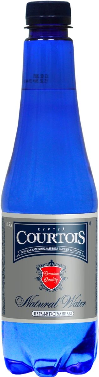 Courtois питьевая артезианская вода высшей категории негазированная, 0,5 л010500-0028260 Courtois питьевая артезианская вода высшей категории негазированная, 0,5 л010500-0028260Куртуа – питьевая вода высшей категории, которая не только отлично удаляет жажду, но и полезна для здоровья человека. Добывается из собственных артезианских скважин с глубины 105 м, расположенных в экологически чистой природной зоне Подмосковья. Куртуа содержит оптимальный состав йода и фтора для восполнения дефицита этих микроэлементов в организме человека, снабжает организм всеми необходимыми минералами, но не перегружает его солями. Куртуа можно пить без ограничений любому человеку, вне зависимости от возраста и образа жизни. Подходит для повседневного использования.