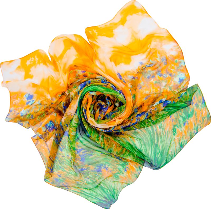 Платок женский Charmante, цвет: зеленый, оранжевый. SCSF397. Размер 190 см х 130 см