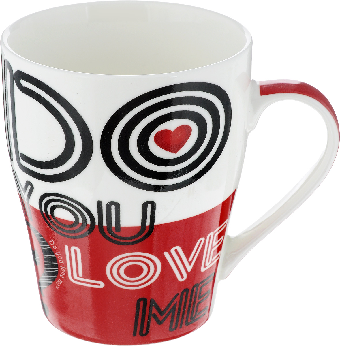 Кружка Loraine Do you love me, цвет: белый, красный, черный, 340 мл24463_белый/красный Кружка Loraine Do you love me, цвет: белый, красный, черный, 340 мл24463_белый/красныйКружка Loraine Do you love me выполнена из высококачественного фарфора. Изделие оснащено эргономичной ручкой. Кружка сочетает в себе оригинальный дизайн и функциональность. Она согреет вас долгими холодными вечерами.Диаметр (по верхнему краю): 8 см.Высота кружки: 10 см. Объем: 340 мл.