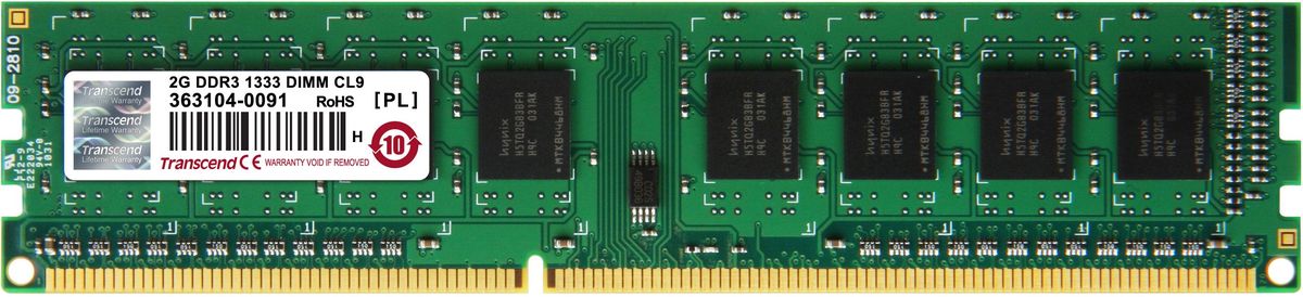 Transcend DDR3 DIMM 2GB 1333МГц модуль оперативной памяти