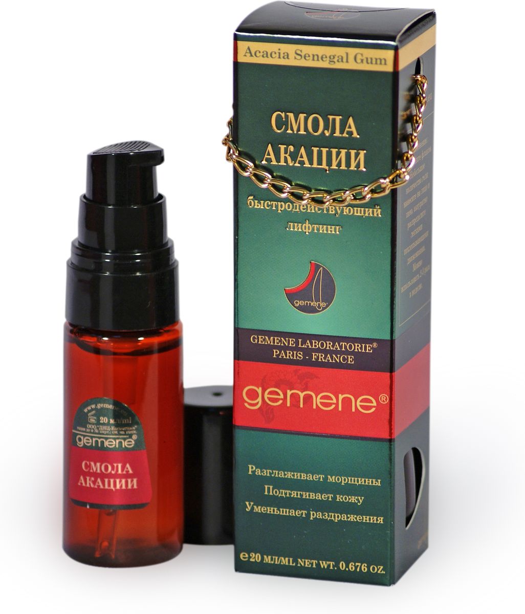 Gemene Гель косметический Смола акации, для лица и шеи, 20 мл4751006756229 Gemene Гель косметический Смола акации, для лица и шеи, 20 мл4751006756229Оптимальное сочетание двух натуральных продуктов с синергетическим действием: растительный биополимер и смола акации. Смола акации – экстракт, полученный из стебля и ветвей африканского дерева, растущего в регионах Сахары. Прекрасно увлажняет кожу, создает быстрое подтягивающее и разглаживающее действие.