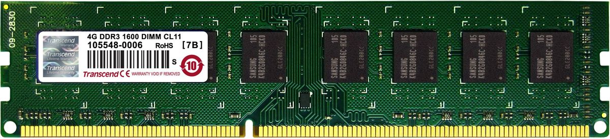 Transcend DDR3 DIMM 4GB 1600МГц модуль оперативной памяти (TS512MLK64V6N)TS512MLK64V6N Transcend DDR3 DIMM 4GB 1600МГц модуль оперативной памяти (TS512MLK64V6N)TS512MLK64V6NМодуль памяти Transcend DDR3 DIMM 4GB построены с использованием чипов наивысшего качества DRAM от известных брендов и проходят тщательные испытания, чтобы гарантировать соответствие строгим требованиям Transcend к общему качеству и производительности. Небуферизованные модули DIMM Transcend DDR3 являются наиболее стабильными и надежными в отрасли, что также делает их экономичным решением для всех настольных компьютеров.Количество ранков: 2