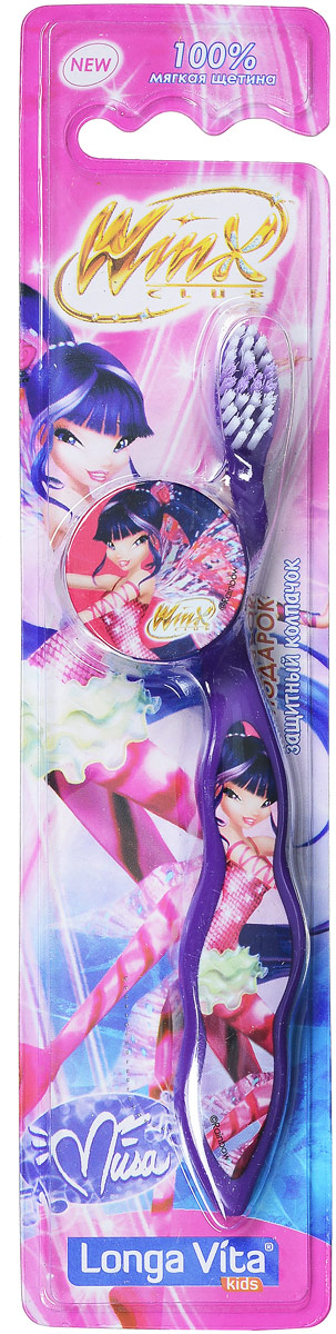 Longa Vita Детская зубная щетка Winx, мягкая, цвет: фиолетовый, с защитным колпачком, от 3-х лет125196_фиолетовый Longa Vita Детская зубная щетка Winx, мягкая, цвет: фиолетовый, с защитным колпачком, от 3-х лет125196_фиолетовыйLonga Vita Детская зубная щетка Winx, мягкая, цвет: фиолетовый, с защитным колпачком, от 3-х лет