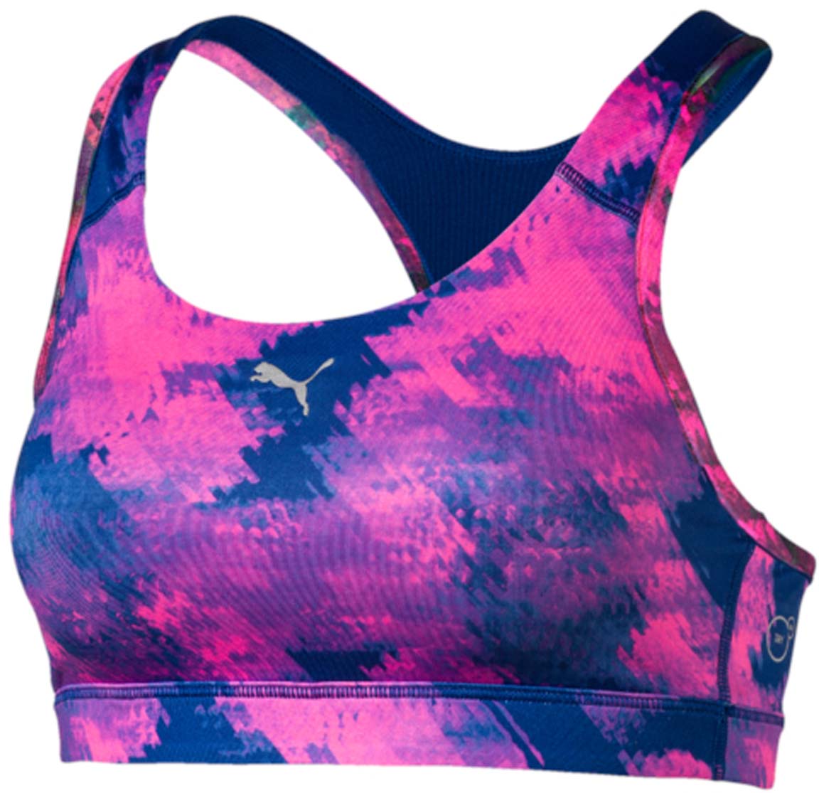 Топ-бра для фитнеса Puma PWRSHAPE Forever Graphic, цвет: розовый, синий. 514603_16. Размер S (42/44)514603_16 Топ-бра для фитнеса Puma PWRSHAPE Forever Graphic, цвет: розовый, синий. 514603_16. Размер S (42/44)514603_16Топ-бра для фитнеса PWRSHAPE Forever Graphic изготовлен из полиэстера с добавлением эластана. Отличный дизайн обеспечивает универсальность, поэтому бюстгальтер можно надевать в тренажерный зал, на занятие всеми видами фитнеса, на пробежку. Дополнительные удобства создаются за счет использования высокофункциональной технологии dryCELL, которая отводит влагу, поддерживает тело сухим и гарантирует комфорт во время активных тренировок и занятий спортом. Благодаря минималистичному фасону топ абсолютно не сковывает движений и позволяет коже дышать. Бра можно носить и с лицевой, и с изнаночной стороны. Эластичная плотная резинка для удобной посадки.