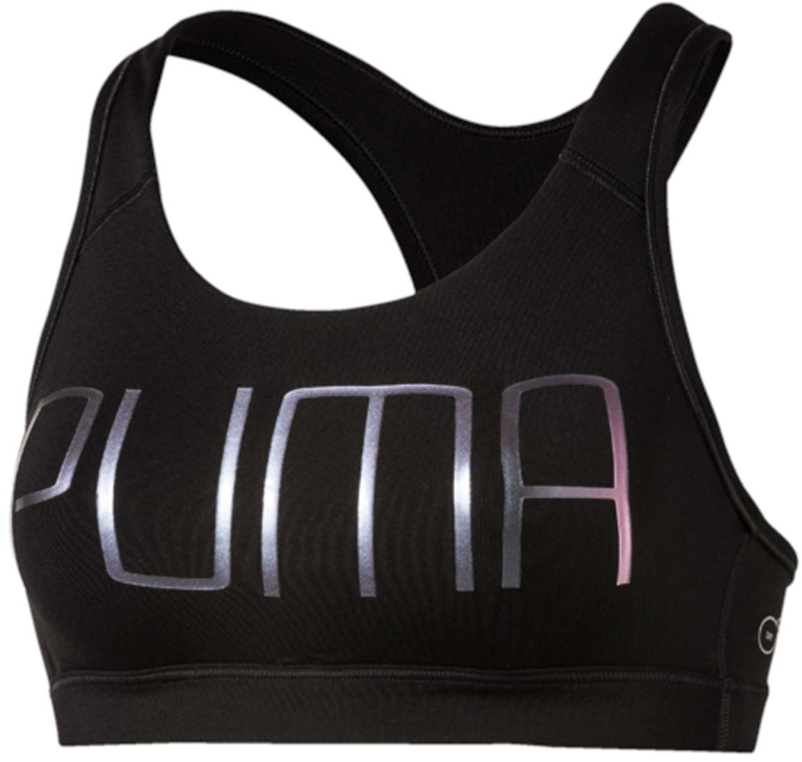 Топ-бра для фитнеса Puma Pwrshape Forever, цвет: черный, серебристый. 513965_26. Размер M (46)513965_26 Топ-бра для фитнеса Puma Pwrshape Forever, цвет: черный, серебристый. 513965_26. Размер M (46)513965_26Этот спортивный бюстгальтер-топ станет вашей любимой моделью, потому что он - незаменимая часть вашего гардероба для занятий спортом и активного отдыха! Отличный дизайн обеспечивает универсальность, поэтому бюстгальтер можно надевать в тренажерный зал, на занятие всеми видами фитнеса, на пробежку. Дополнительные удобства создаются за счет использования высокофункциональной технологии dryCELL, которая отводит влагу, поддерживает тело сухим и гарантирует комфорт во время активных тренировок и занятий спортом. Наплечные лямки с мягкой подложкой, не перекрещивающиеся на спине, не натирают, не давят, а также обеспечивают полную свободу движений и удобство надевания изделия благодаря функциональному крою спины. Отделка низа сверхэластичным плотным материалом создает дополнительную поддержку. Бюстгальтер декорирован спереди логотипом PUMA из светоотражающего материала, нанесенным методом термопечати, благодаря которому вас лучше видно в темное время суток. На нижний край изделия методом термопечати нанесен логотип dryCELL. Модель подходит для всех видов физической активности.