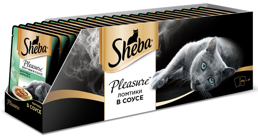 Консервы для взрослых кошек Sheba Pleasure, с курицей и кроликом в соусе, 85 г х 24 шт40746 Консервы для взрослых кошек Sheba Pleasure, с курицей и кроликом в соусе, 85 г х 24 шт40746Консервы Sheba Pleasure - это полнорационный консервированный корм для взрослых кошек. Не содержит сои, искусственных красителей и ароматизаторов. Это изумительное блюдо со вкусом курицы и кролика кажется воплощением самой нежности. Буквально тающие во рту сочные ломтики из курицы и кролика соединяются вместе под аппетитным соусом, который деликатно подчеркивает тонкий вкус. Такое сочетание навсегда покорит сердце вашей любимицы.Состав: мясо и субпродукты (курица минимум 20%, кролик минимум 5%), таурин, витамины и минеральные вещества. Пищевая ценность в 100 г: белки - 11,0 г; жиры - 3,0 г; зола - 2,0 г; клетчатка - 0,3 г; витамин А - не менее 90 МЕ; витамин Е - не менее 1,0 МЕ; влага - 82 г. Энергетическая ценность в 100 г: 75/314 кДж ккал.Вес: 85 г х 24 шт.Товар сертифицирован.Уважаемые клиенты! Обращаем ваше внимание на возможные изменения в дизайне упаковки. Качественные характеристики товара остаются неизменными. Поставка осуществляется в зависимости от наличия на складе.