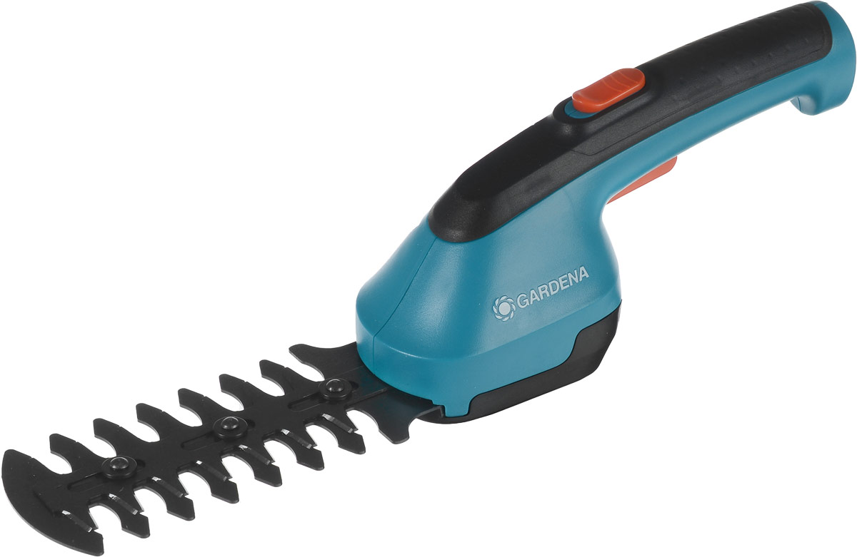 Ножницы для кустарника Gardena AccuCut, аккумуляторные09851-30.000.00 Ножницы для кустарника Gardena AccuCut, аккумуляторные09851-30.000.00Аккумуляторные ножницы Gardena AccuCut используются для придания формы кустарникам и живым изгородям. Эргономичная форма ручки позволяет с легкостью управлять инструментом, а большая кнопка блокировки делает эксплуатацию безопасной. Работают от литий-ионного аккумулятора.Время работы: 40 мин.Напряжение: 3,6 В.Длина лезвия: 12 см.
