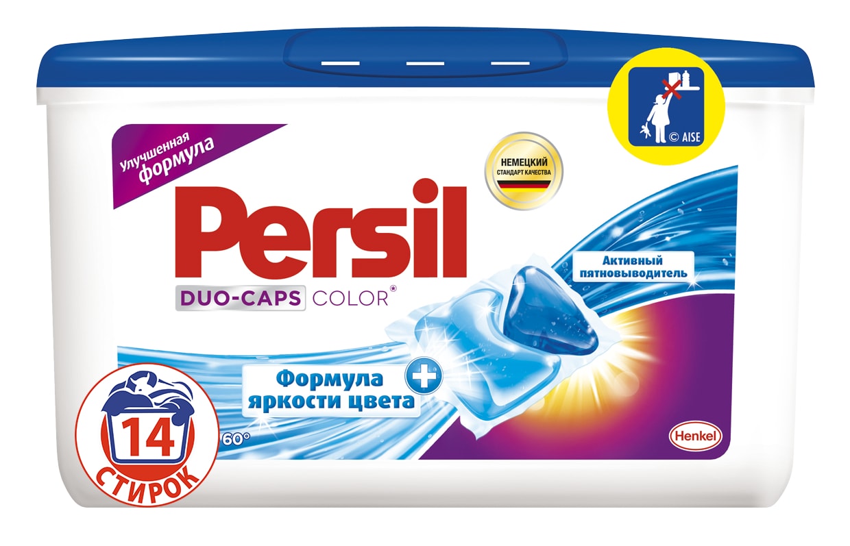 Капсулы для стирки Persil Дуо-капс Колор 15 шт.935045 Капсулы для стирки Persil Дуо-капс Колор 15 шт.935045Persil Дуо-Капс Колор - высококонцентрированное жидкое средство для стирки с формулой яркости цвета и активным пятновыводителем.Состав: 15-30% анионные ПАВ, неионогенные ПАВ; 5-15% мыло;Товар сертифицирован.