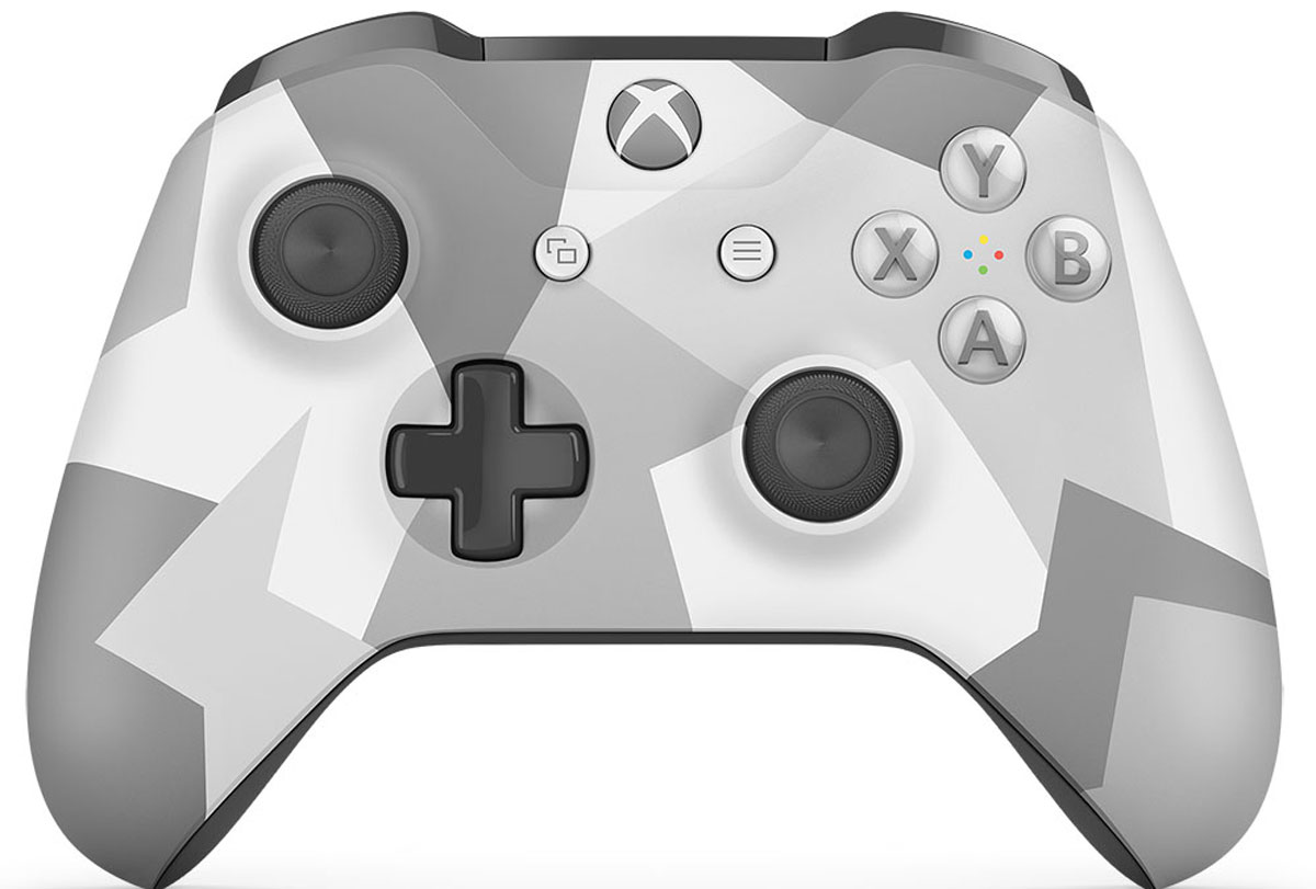 Xbox One Winter Forces беспроводной геймпадWL3-00044 Xbox One Winter Forces беспроводной геймпадWL3-00044Ощутите невероятное удобство управления с беспроводным геймпадом Xbox One Winter Forces. Импульсные триггеры обеспечивают вибрационную обратную связь, так что вы почувствуете малейшую тряску и столкновения с высочайшей точностью. Отзывчивые мини-джойстики и усовершенствованная крестовина повышают точность. А к 3,5 - мм стереогнезду можно напрямую подключить любую совместимую гарнитуру.Почувствуйте игру благодаря импульсным триггерам. Вибрационные электродвигатели в триггерах обеспечивают прецизионную обратную связь, передавая отдачу оружия, столкновения и тряску для достижения невиданного реализма в играх!Теперь геймпад оснащен 3,5-мм стереогнездом, к которому можно напрямую подключить любимую игровую гарнитуру.Поддерживается беспроводное обновление прошивки, благодаря чему для обновления не требуется подключать геймпад с помощью кабеля USB.ТочностьКрестовина отлично реагирует как на касания, так и на нажатия навигационных кнопокМини-джойстики удобнее в использовании и точнее работаютТриггеры и бамперы ускоряют доступ к командамКомфортРазмер и контуры геймпада комфортны для рук любого игрокаБатареи скрыты в корпусе, благодаря чему геймпад удобнее лежит в рукеДругие особенностиКомплект поставки: беспроводной геймпад и 2 батареи типоразмера AAРадиус действия до 6 мК консоли можно одновременно подключить до 8 беспроводных геймпадовКнопки Меню и Просмотр облегчают навигациюПростая привязка профилей к геймпадуК новому встроенному стереогнезду для гарнитуры можно подключить дополнительные устройства, например гарнитуру для чатаГеймпад совместим с зарядным устройством для геймпада Xbox One, гарнитурой для чата Xbox One и стереогарнитурой Xbox One.
