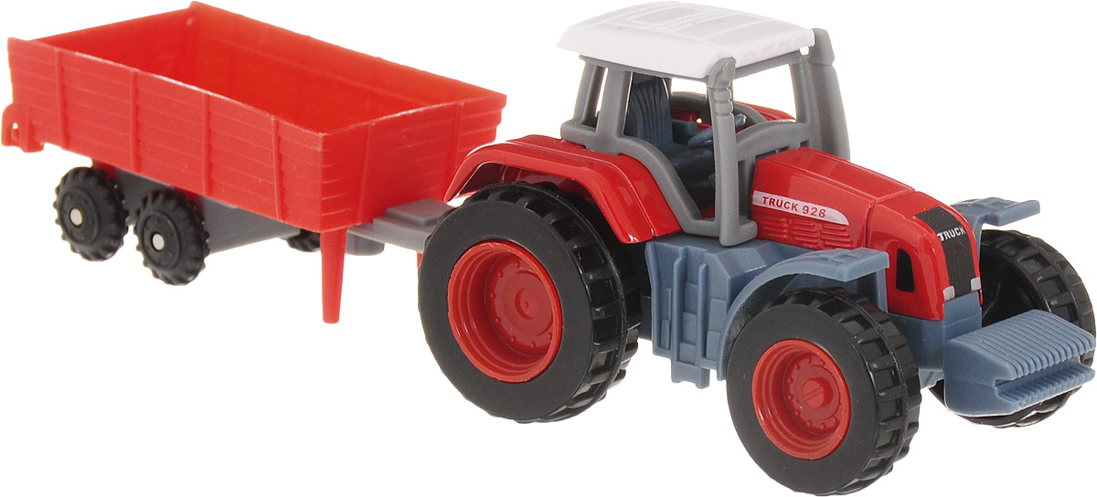 S+S Toys Трактор с прицепом цвет красный