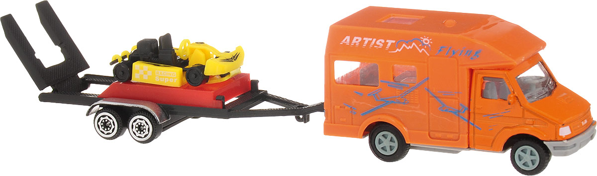 S+S Toys Микроавтобус инерционный с прицепом