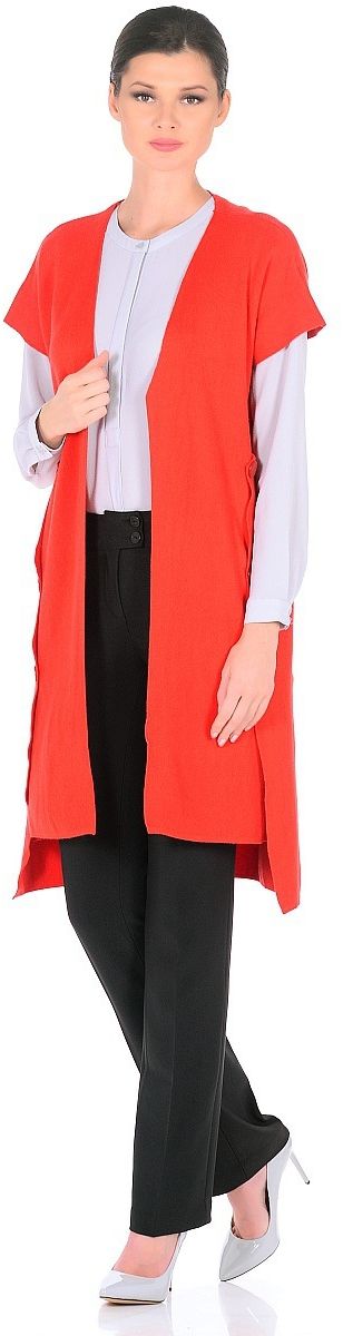 Жилет женский Pettli Collection, цвет: красный. KF9985. Размер 46/48KF9985 Жилет женский Pettli Collection, цвет: красный. KF9985. Размер 46/48KF9985Женский удлиненный жилет Pettli Collection изготовлен из хлопка с добавлением вискозы и кашемира. Модель без застежки имеет короткие рукава и ассиметричную длину. Такой жилет отлично дополнит любой ваш образ.