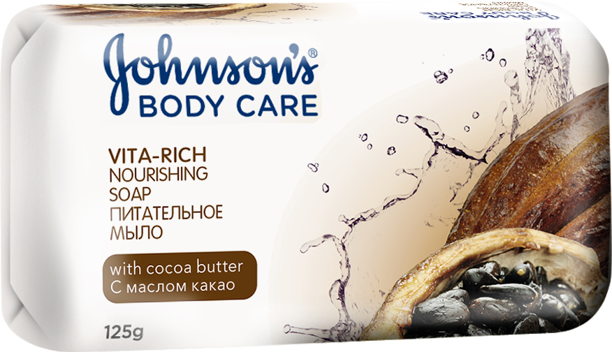 Johnsons Body Care Vita-Rich Питательное мыло с маслом какао, 125 г30292556 Johnsons Body Care Vita-Rich Питательное мыло с маслом какао, 125 г30292556Пробуждающее мыло Johnsons Body Care Vita-Rich с маслом косточек винограда. Это мыло активно очищает и помогает пробуждать кожу. Оно придает коже здоровый вид и ощущение свежести, не пересушивая ее.