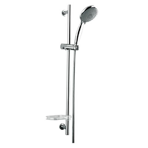 Душевой комплект Iddis. TSH0601TSH0601 Душевой комплект Iddis. TSH0601TSH0601Стойка душевого гарнитура Iddis изготовлена из нержавеющей стали высокого качества, прочного и устойчивого к износу материала. Лейка для душа выполнена из ABS-пластика, высокопрочного и легкого материала, с надежным никель-хромовым покрытием, которое гарантирует идеальный зеркальный блеск и защиту изделия на долгий срок. В ней предусмотрена система легкой очистки Easy Clean, которая позволяет убрать известковый налет с форсунок одним движением пальца. Шланг для душа изготовлен из прочной и износоустойчивой нержавеющей стали высокого качества и оборудован системами Twist Free, предотвращающей его перекручивание, и Double Lock, которая повышает прочность и надежность шланга благодаря специальной системе двойного соединения звеньев в спирали. Переключение режимов лейки осуществляется за счет передвижения влево-вправо рычага, расположенного на лицевой части лейки. 5 режимов: Rain, Massage, Mist, Rain+Massage, Aquastop. Верхнее крепление регулируется по высоте, что позволяет подобрать комфортную точку закрепления стойки. В комплект входит удобная мыльница-полка, кольцо для фиксации шланга, крепления. Высота крепления: 710 мм. Диаметр лейки: 125 мм.