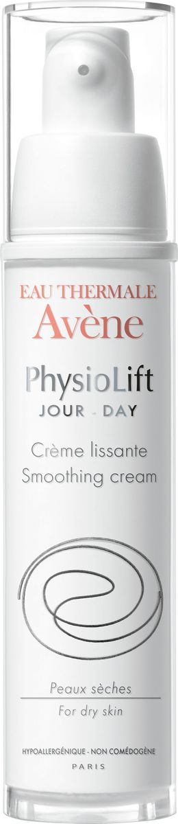 Avene Дневной разглаживающий крем Physio Lift от глубоких морщин, 30 млC52602 Avene Дневной разглаживающий крем Physio Lift от глубоких морщин, 30 млC52602Дневной крем Физиолифт разглаживает глубокие морщины, увлажняет кожу и повышает ее упругость благодаря эксклюзивному запатентованному* комплексу взаимодополняющих активных антивозрастных компонентов.АскофилинТM – активный и высокотехнологичный антивозрастной компонент, восстанавливающий структуру кожи.Моно-олигомеры гиалуроновой кислоты - интенсивно стимулируют выработку натуральной гиалуроновой кислоты в коже, благодаря особому размеру, обеспечивают заполнение морщин и делают кожу визуально более объемной.Претокоферил – мощный антиоксидант, защищает кожу, сохраняя ее сияние.Благодаря мягкой текстуре, обладающей нежным ароматом и высокому содержанию успокаивающей Термальной воды Avene в составе, Дневной крем Физиолифт обеспечивает сухой коже смягчение, питание и чувство комфорта.