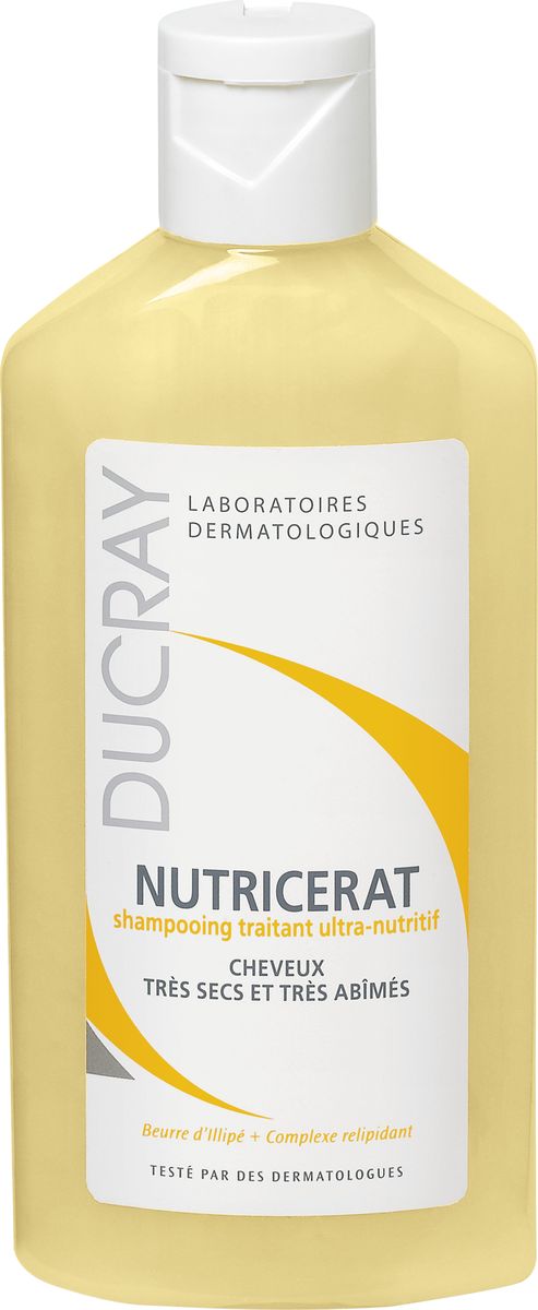 Ducray Сверхпитательный шампунь Nutricerat, 200 млC17866 Ducray Сверхпитательный шампунь Nutricerat, 200 млC17866Сверхпитательный шампунь Nutricerat (Нутрицерат) разработан специально для очень сухих и поврежденных волос. Интенсивно питает волосы благодарявходящему состав маслу Иллипа. Шампунь насыщает волосы всеми необходимыми веществами для восстановления волос. Релипидирующий комплекс (натурального происхождения) восстанавливает и защищает волосяной стержень. Очищающая основа шампуня делает Ваши волосы мягкими и блестящими. Шампунь обладает кремовой текстурой и нежным ароматом. Разработан и протестирован под контролем дерматологов. Высокая степень переносимости.