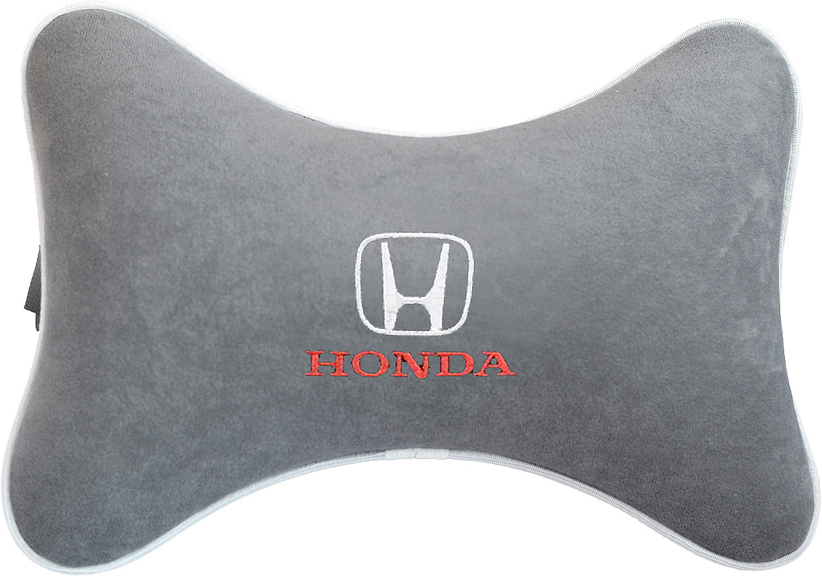 Подушка на подголовник Auto Premium Honda, цвет: серый. 37441