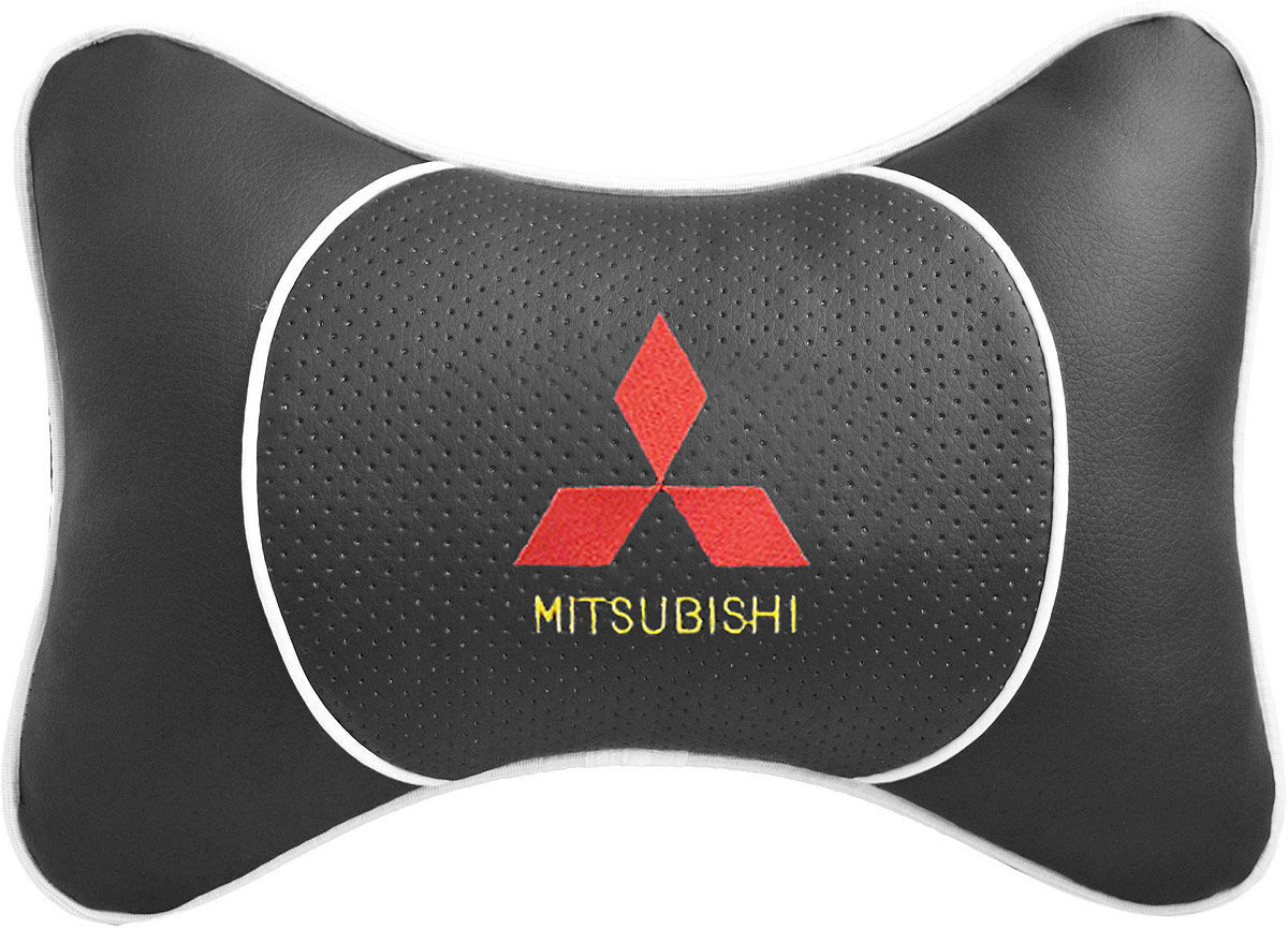 Подушка на подголовник Auto Premium Mitsubishi, цвет: черный. 3752637526 Подушка на подголовник Auto Premium Mitsubishi, цвет: черный. 3752637526Подушка на подголовник Auto Premium. Люкс выполнена из черной гладкой экокожи, вставка из черной перфорированной экокожи имеет обрамление мягким кантом. Для нанесения вышивки используются высококачественные итальянские нитки. Экокожа - это дышащий материал, который имеет повышенный ресурс и прочность. Легко чистится влажной тряпкой, не требует стирки, не впитывает пыль и грязь. Подушка на подголовник - это лучший способ создать комфорт для шеи и головы во время пребывания в автомобильном кресле. Большинство штатных подголовников устроены так, что до них попросту не дотянуться. Данный аксессуар полностью решает эту проблему, создавая мягкую ортопедическою поддержку. Особенности: - Подушка крепится к сиденью, а это значит один раз поставил - и забыл. - Меньше утомляемость - а следовательно выше внимание и концентрация на дороге. - Одинакова удобна для пассажира и водителя.