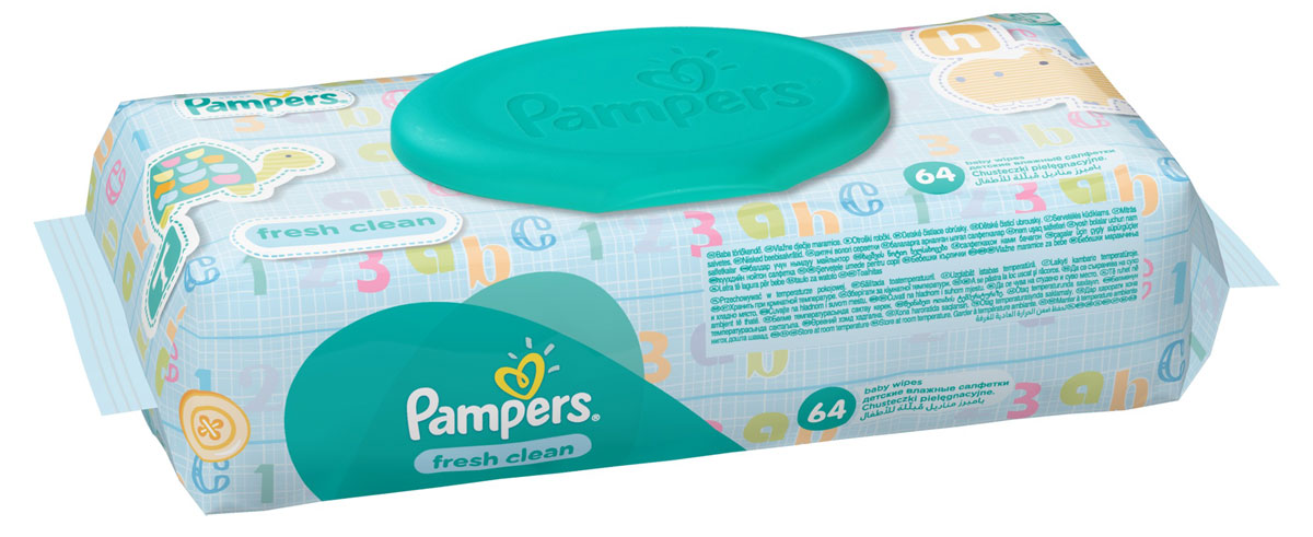 Pampers Детские влажные салфетки Baby Fresh Clean 64 шт81484111 Pampers Детские влажные салфетки Baby Fresh Clean 64 шт81484111Каждый малыш нуждается в нежном очищении, именно поэтому влажные салфетки Pampers Fresh Clean с дополнительным увлажнением позволяют бережно заботиться о детской коже. Благодаря своей уникальной мягкой текстуре SoftGrip, они очищают кожу малыша еще нежнее, чем раньше, поддерживая естественный уровень pH, облегчая мамам смену подгузника. Не бойтесь сюрпризов с Pampers Fresh Clean!Преимущества:Мягкие и прочные для нежного очищения; уникальная мягкая текстура SortGrip; поддерживают естественный уровень pH; дерматологически протестированы; с новым освежающим ароматом.Товар сертифицирован.