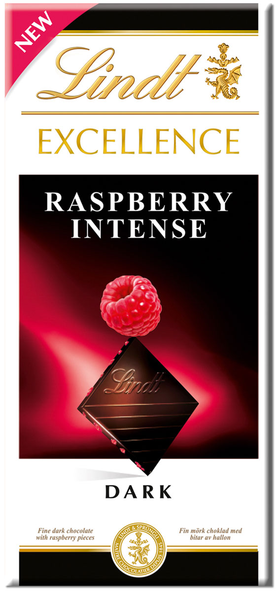 Lindt Excellence Малина темный шоколад, 100 г3046920010603 Lindt Excellence Малина темный шоколад, 100 г3046920010603Превосходный темный шоколад с кусочками малины.