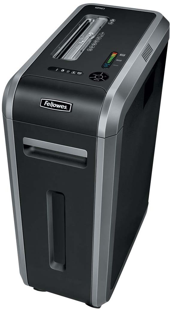 Fellowes Powershred 125Ci, Black шредерFS-46120 Fellowes Powershred 125Ci, Black шредерFS-46120Powershred 125Ci – высокотехнологичный шредер для использования в среднем офисе с увеличенным времени рабочего цикла 45 мин. Рекомендуемая нагрузка до 3000 листов в день. Производительность – 18 листов. Перекрестная резка на фрагменты размером 4х38мм соответствуют P-4 уровню секретности по DIN 66399.Высокопроизводительный шредер сосредоточил в себе все самые современные технологии уничтожения документов, повышающие безопасность и облегчающие работу с уничтожителем.