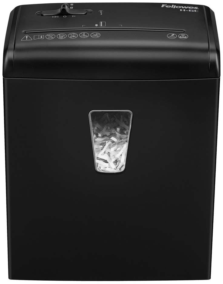 Fellowes PowerShred H-6C, Black шредерFS-46822 Fellowes PowerShred H-6C, Black шредерFS-46822Powershred H-6C - удобный и безопасный шредер для персонального использования с рекомендуемой нагрузкой до 30 листов в день. Производительность – 6 листов. Перекрестная резка на фрагменты размером 4х35мм обеспечивает P-4 уровень секретности по DIN 66399. Окошко позволит оценить степень наполненности корзины.