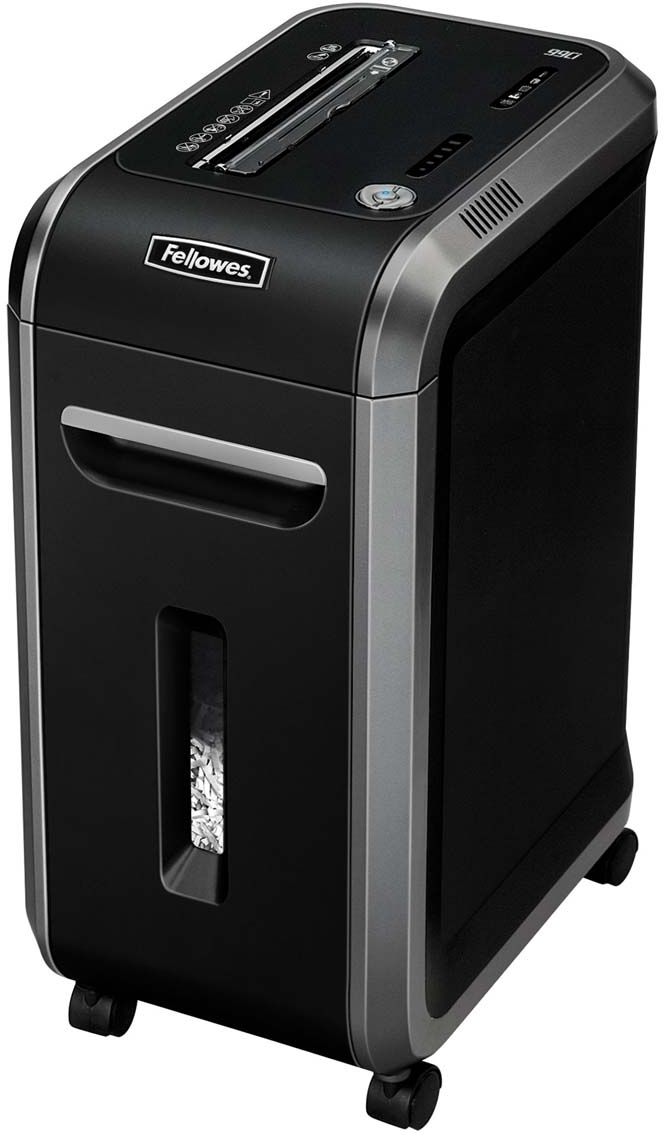 Fellowes Powershred 99Ci, Black шредерFS-46910 Fellowes Powershred 99Ci, Black шредерFS-46910Powershred 99Ci – высокотехнологичный шредер для коллективного использования в малом офисе. Рекомендуемая нагрузка до 1500 листов в день.Производительность – 18 листов. Перекрестная резка на фрагменты размером 4х38мм соответствуют P-4 уровню секретности по DIN 66399.Несмотря на компактные размеры шредер сосредоточил в себе все самые современные технологии уничтожения документов, повышающие безопасность и облегчающие работу с уничтожителем.
