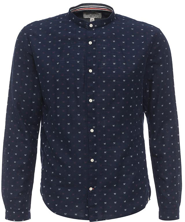 Рубашка мужская Tom Tailor Denim, цвет: темно-синий, белый. 2033098.00.12_6740. Размер M (48)2033098.00.12_6740 Рубашка мужская Tom Tailor Denim, цвет: темно-синий, белый. 2033098.00.12_6740. Размер M (48)2033098.00.12_6740Мужская рубашка Tom Tailor Denim поможет создать отличный современный образ. Модель изготовлена из хлопка. Рубашка с воротником-стойкой и длинными рукавами застегивается по всей длине на пуговицы. Манжеты рукавов оснащены застежками-пуговицами. Оформлено изделие оригинальным узором.Такая рубашка станет стильным дополнением к вашему гардеробу, она подарит вам комфорт в течение всего дня!
