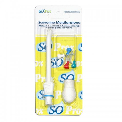 SoWash Ортодонтическая Насадка для ирригатора (ершик)11 SoWash Ортодонтическая Насадка для ирригатора (ершик)11Инновационная межзубная щетка, которая благодаря очищению одновременно ершиком и водяной струей, гарантирует идеальную чистоту всех межзубных промежутков. Она может быть использована:- как обычный ершик для межзубных промежутков- с ирригатором; одновременно очищение происходит как ершиком, так и напором струи. Упаковка содержит:- 1 насадка на ирригатор SoWash- 5 ершиков разных размеров: тонкий, супер тонкий, экстра тонкий, ультра тонкий, конический- 1 резиновая ручка, в которую Вы можете поместить ершик и пользоваться им отдельно от ирригатора